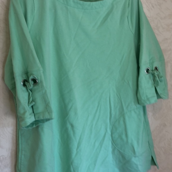 D & Co. Active 1/4 Sleeve Mint Green Top Size L - Picture 2 of 6